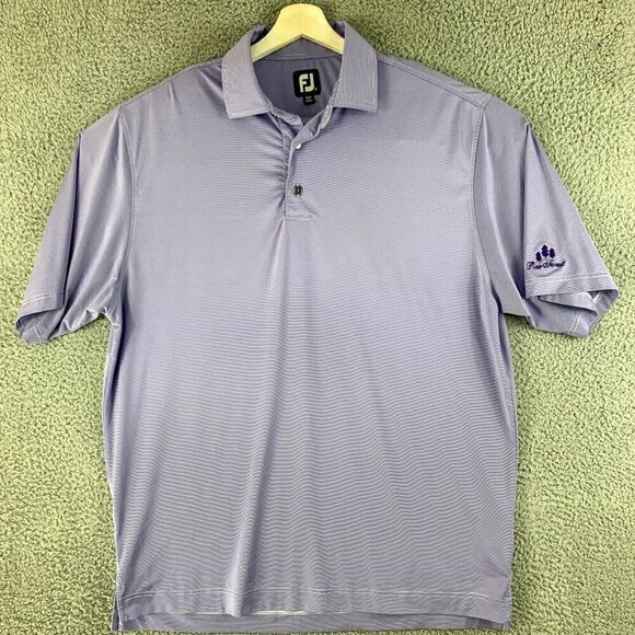 Footjoy Shirt Men XL Purple Golf Polo‎ Stretch Preppy Pine Forest Houston Texas - Picture 1 of 12